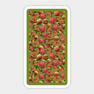 Tossed Apples on Green Fence Vertical Sticker